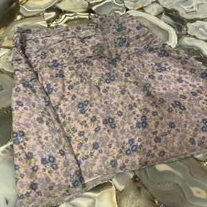 Intermix floral purple silk skirt